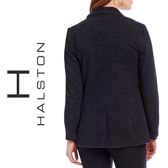 H HALSTON  Shawl Collar Blazer Black NWT - Picture 3 of 5